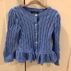 Polo Ralph Lauren Girls Ruffle/Peplum Cardigan